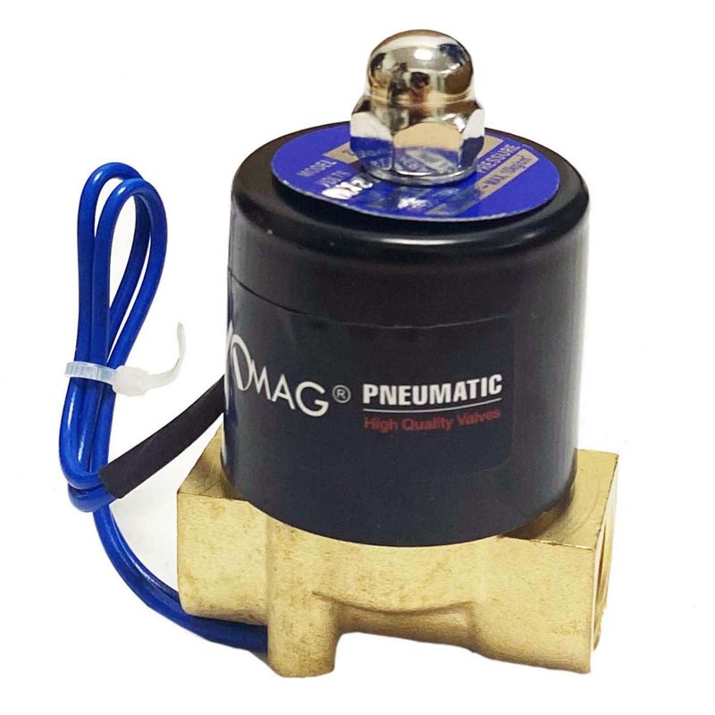 AOMAG 3/8" Electric Solenoid Valve 12V DC, VITON Gasket, Air, Gas, Fuel Normally Closed - Image 1
